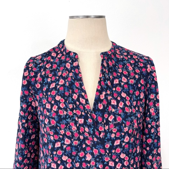 J. Crew- Navy Pink Blouse Size XS - Picture 2 of 7